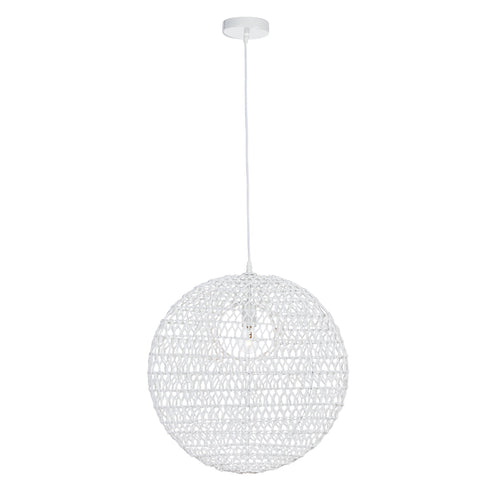 Lampadario Pending bianco in acciaio e carta