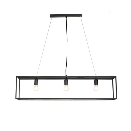Lampadario "Belleville" 3 luci in acciaio 110x20x25h