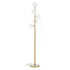 Piantana Balls 5 luci oro in acciaio e vetro h 156 cm