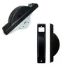 Avvolgitore automatico semincasso con boccola scorri cinghia e placca nera interasse 165 mm