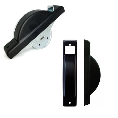 Avvolgitore automatico semincasso con boccola scorri cinghia e placca nera interasse 165 mm