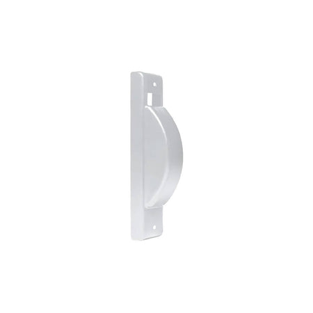 Placca per avvolgitore automatico semincasso realizzata in alluminio verniciato di bianco
