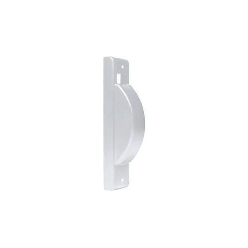 Placca per avvolgitore automatico semincasso realizzata in alluminio verniciato di bianco