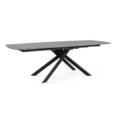 Tavolo allungabile "Joakim" in grés porcellanato e legno mango 160-240x90