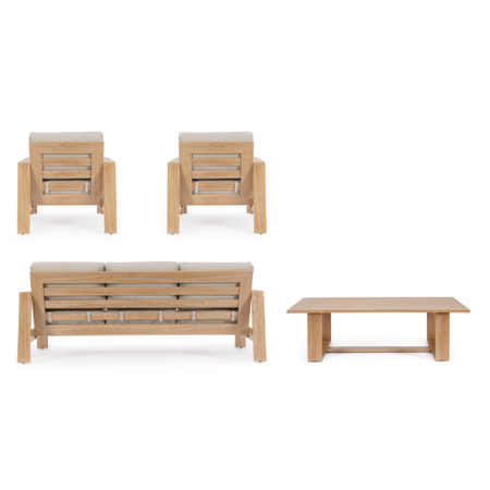 Salotto con poltrone e tavolino "Baltic" struttura in alluminio per veranda e giardino