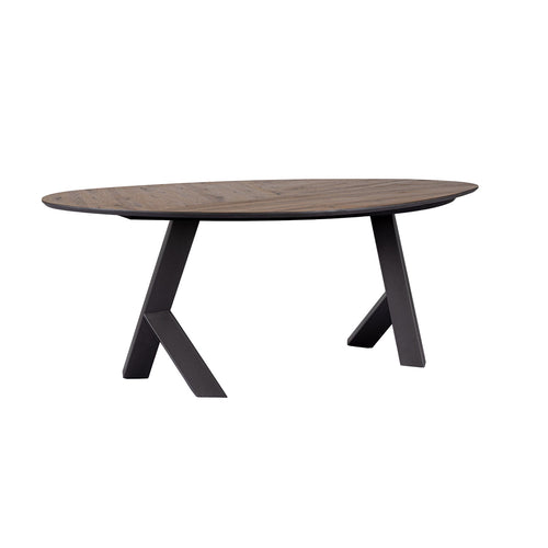 Tavolo Garwood piano in nobilitato rovere e gambe in acciaio 200x115 cm