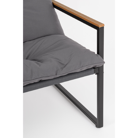 Salottino "Ilda" con poltrone, tavolino e divanetto, struttura in acciaio