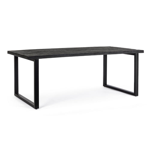 Tavolo Hastings nero in legno di mango e acciaio