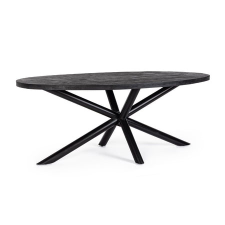 Tavolo "Hastings" nero in legno di mango e acciaio