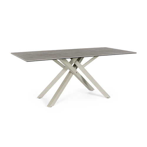 Tavolo Sean in ceramica e acciaio 180x90