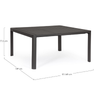 Tavolo in alluminio quadrato allungabile Kiplin 149 X 97/149 cm