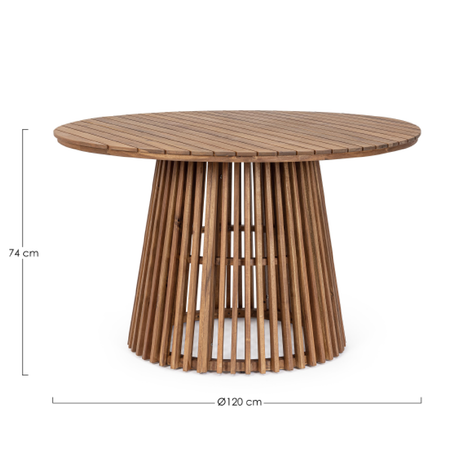 Tavolo "Rodano" in legno di acacia con finitura ad olio per arredo casa
