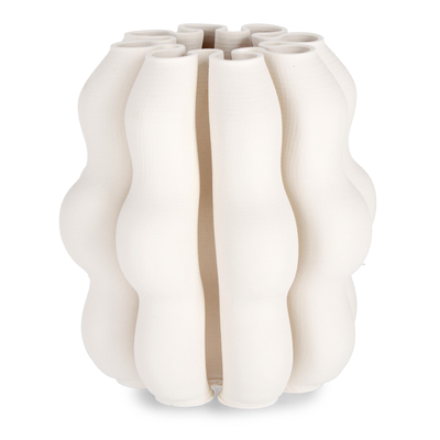 Vaso rowan beige ceramica stampata in 3D Ø 23 x h 25 cm