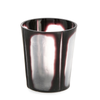Porta candela kirinda vt trasparente  nero  h9 prodotto fatto a mano in vetro Ø8 x h 9cm