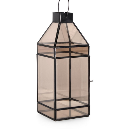 Lanterna siwa da esterno nero in acciaio e vetro