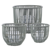 set 3 Porta candela  kenzie to verde fatto con materiale in Legno di bamboo