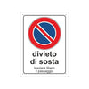 Cartello segnaletico Divieto di Sosta realizzato in pvc con dimensioni 20 x 30 cm