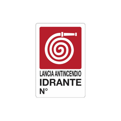 Cartello segnaletico Idrante N° realizzato in pvc con dimensioni 20 x 30 cm