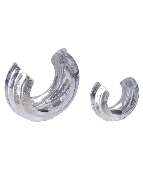 Set 2 porta tealight harsha argento realizzato in metallo