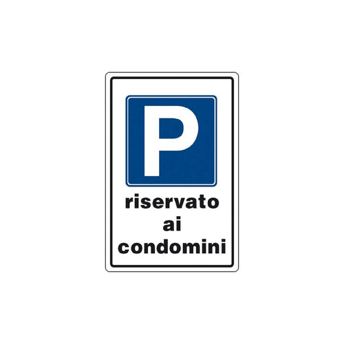 Cartello segnaletica Parcheggio Riservato ai Condomini realizzato in pvc con dimensioni 20 x 30 cm