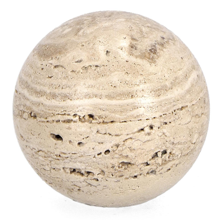 Decorazione tikar a sfera realizzato in marmo travertino