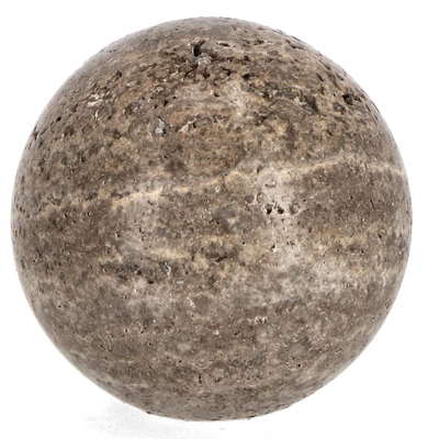 Decorazione tikar a sfera realizzato in marmo travertino