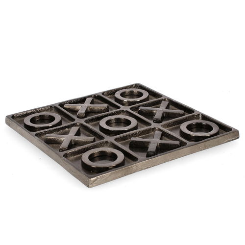 Gioco Tris da tavolo in alluminio decorazione lavorata artigianalmente
