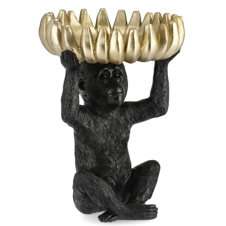Decorazione scimmia mira nera e oro realizzato in  poliresina, prodotto resistente all'acqua con varie misura