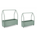 Set 2 PortaFiore Keyra Rettangolare Salvia per uso interno ed esterno.