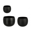 Set 3 Portafiore Keyra Ciotola Nero per uso interno ed esterno.