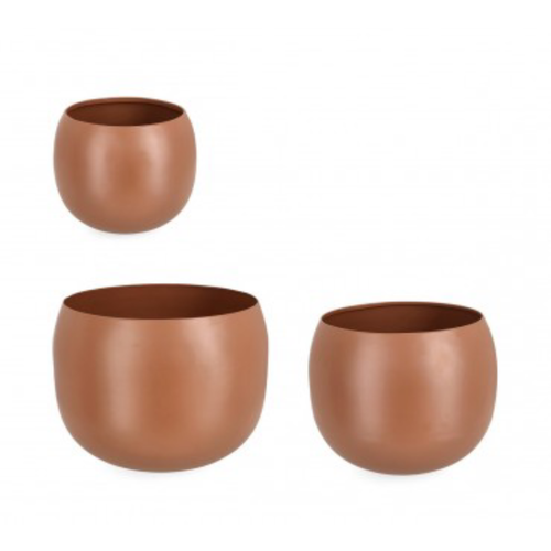 Set 3 Portafiori Keyra Ciotola Marrone per uso interno ed esterno