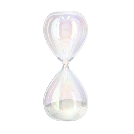 Clessidra kronos Iridescente realizzata in vetro decorazione da interno