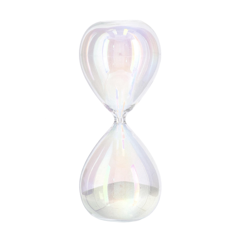 Clessidra kronos Iridescente realizzata in vetro decorazione da interno