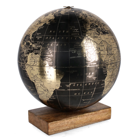 Decorazione mappamondo avventura con base in legno, prodotto in varie tonalità di colore e misure