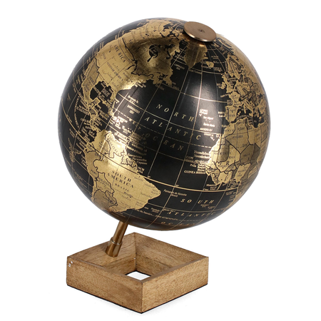 Decorazione mappamondo avventura con base in legno, prodotto in varie tonalità di colore e misure