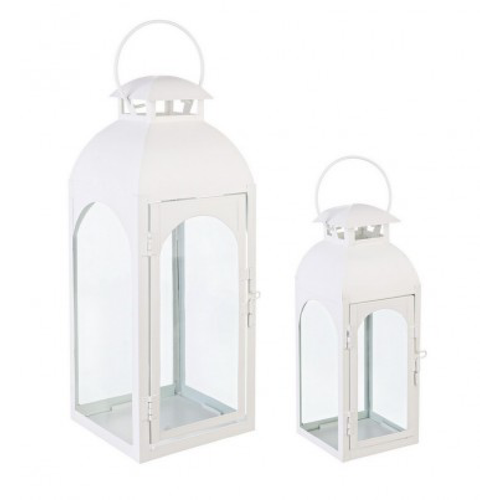 Set 2 Lanterne Ageuda in ferro e vetro da esterna