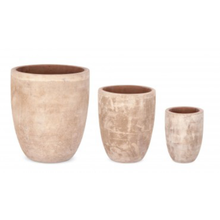 Set 3 PortaVaso Minh Svas Terracotta Marrone per uso esterno.