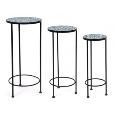 Set 3 Tavolini Samos Tondo per uso esterno.