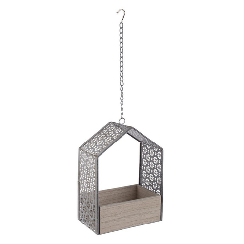 Lanterna con gancio Kyra cassetta in ferro da esterno