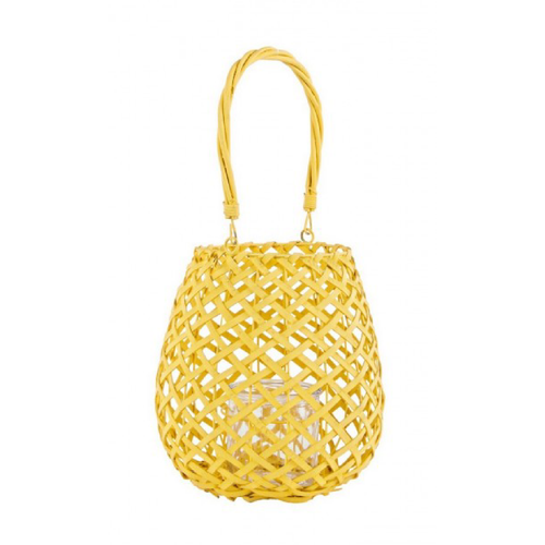 Lanterna Hive tonda in legno e vetro da esterno