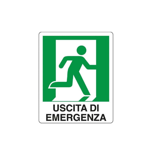 Cartello segnaletico Uscita Emergenza a destra realizzato in pvc 20 x 30 cm