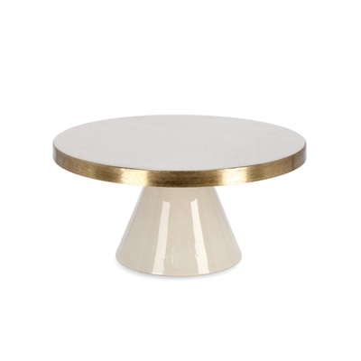 Alzata decorativa velma oro beige in metallo per uso decorativo