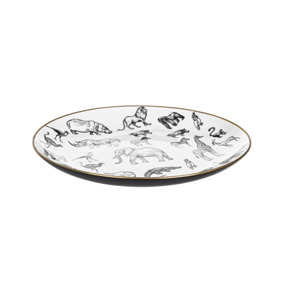Piatto decorativo africa in porcellana decalcomania  Ø 35 x h 4 cm