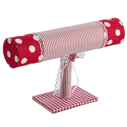 Porta bracciali realizzato in mdf, con rivestimento in tessuto