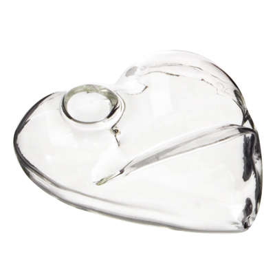 Segnaposto vaso realizzato in vetro a forma di cuore