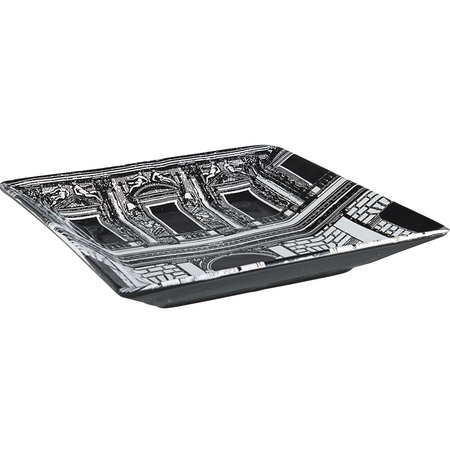 Piatto decorativo liberty quadrato in porcellana