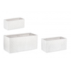 Set 3 PortaVaso Pyramid Rettangolare Bianco per uso esterno.