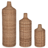 Set 3 Bottiglie decorative naturale in rattan naturale