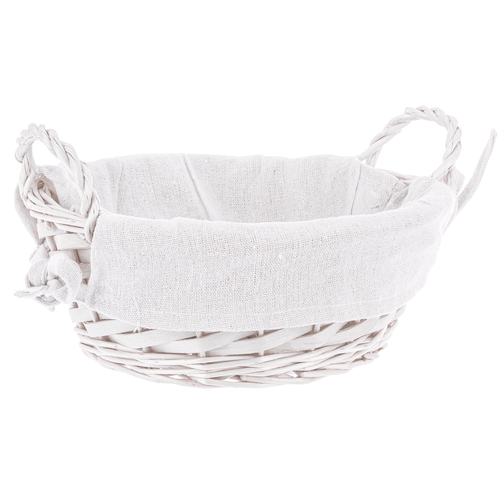 Cestino alesha realizzato con vimini e trucioli, prodotto rivestito 100% con cotone