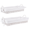 Set vassoio alesha rettangolare realizzato in vimini e trucioli, con rivestimento 100% in cotone